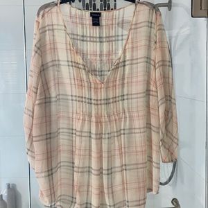 Torrid Chiffon Plaid Blouse